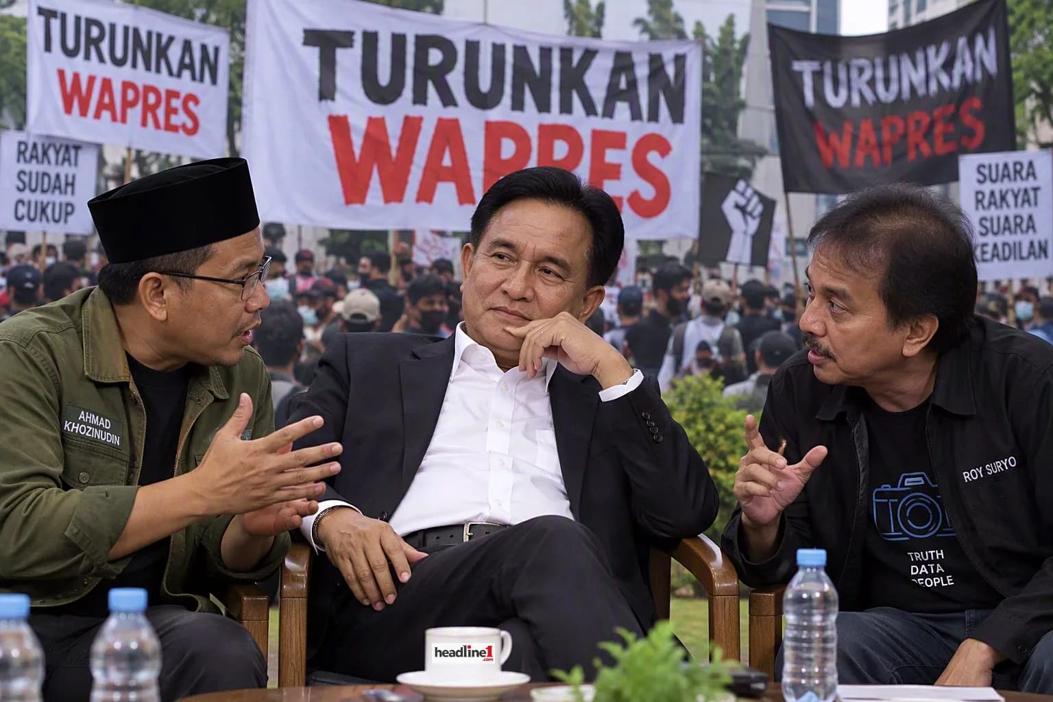 Ahmad Khozinudin, Yusril Ihza Mahendra, dan Roy Suryo, bahas Wapres pengganti Gibran. Kursi Wapres Kosong? Ini Beda Versi Konstitusi vs Roy Suryo
